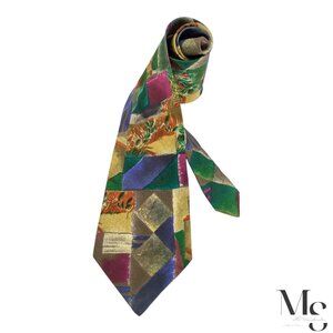 NARAIDE Multicolor Art Print Luxury Silk Tie Made In Italy W: 4" EX COND
